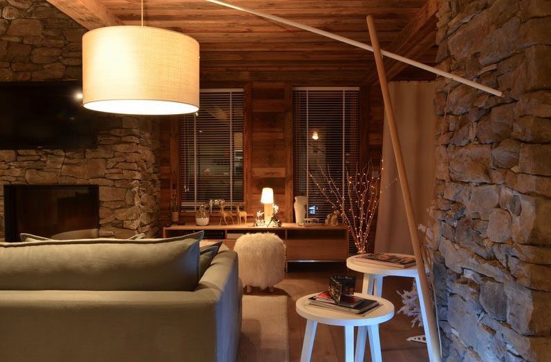Modern chalet interior design cosy neve design Chalet Blanc inspiration