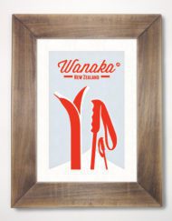 Affiche Ski Wanaka, Nouvelle-Zélande