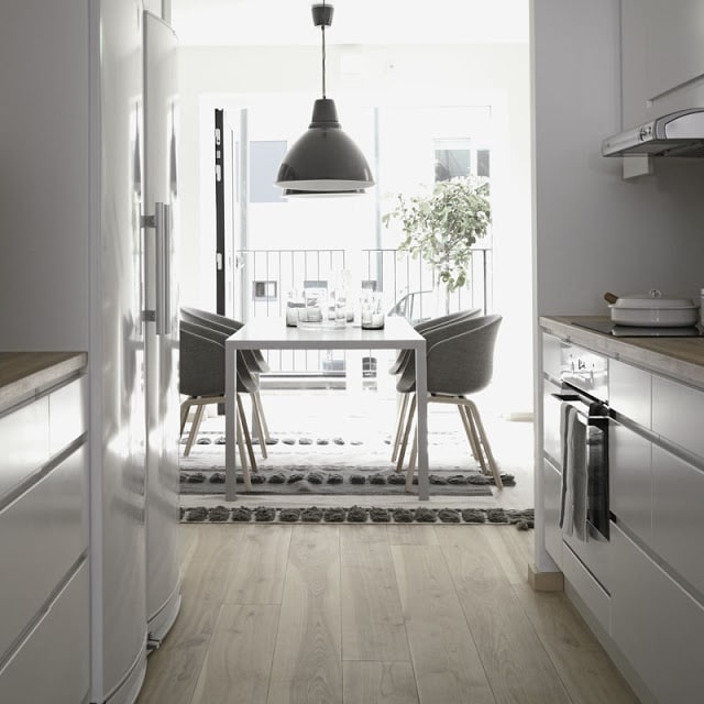 white and light wood kitchen