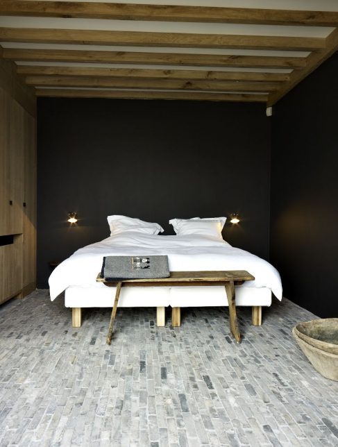 black wall bedroom