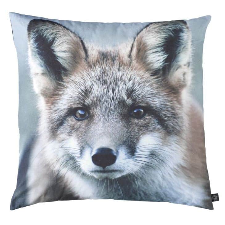 coussin loup nature