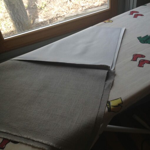 fabric on iron table