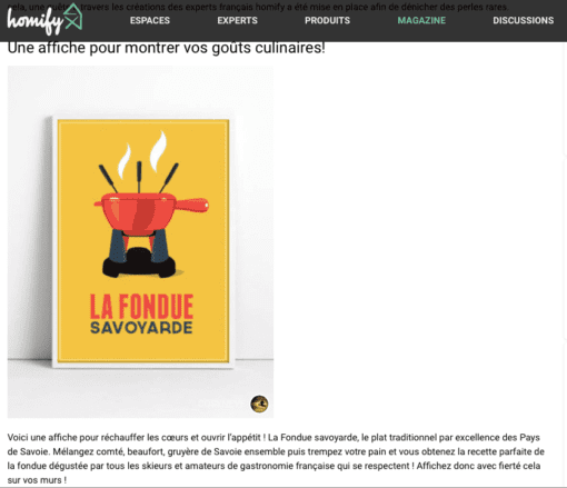 Parution Homify affiche la fondue