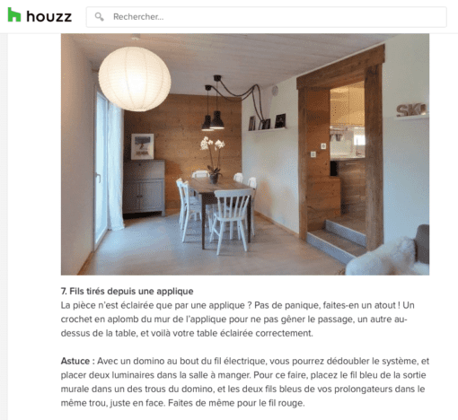 Article Houzz éclairage salle à manger