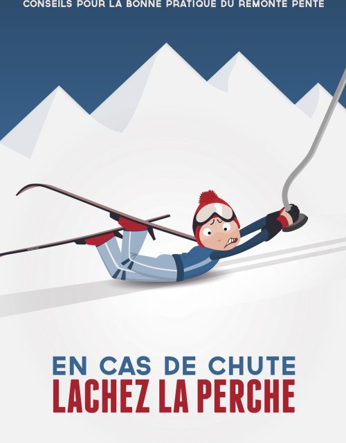 Poster Lachez la Perche, vintage ski print